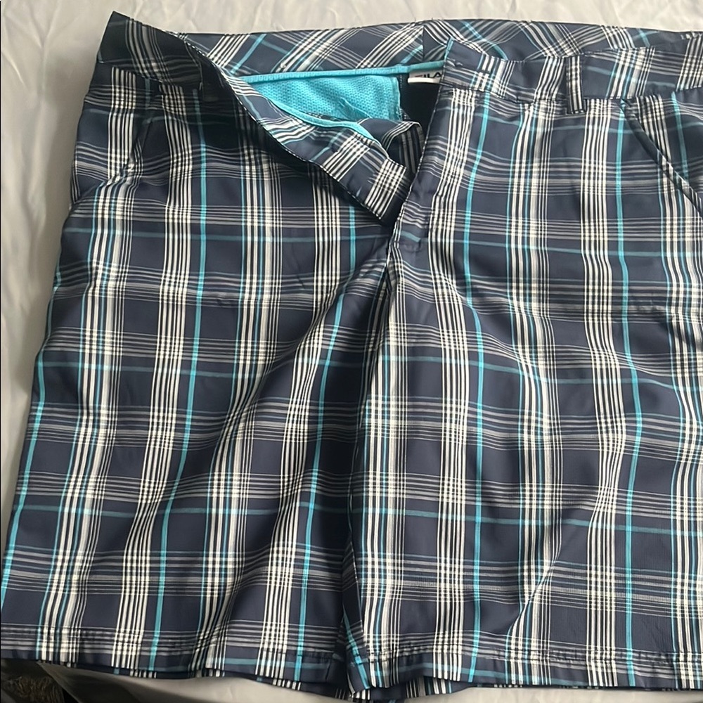 Fila Blue and White Flat Front Shorts